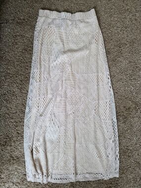 Daytrip Cream Crochet Maxi Skirt